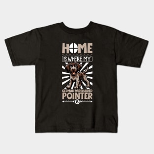 Home is with my German Wirehaired Pointer Kids T-Shirt